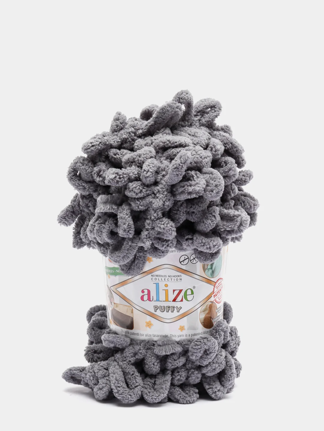 Угольный пряжа Alize Puffy петельки
