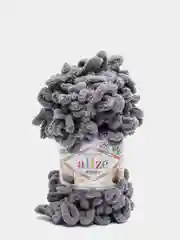 Угольный пряжа Alize Puffy петельки