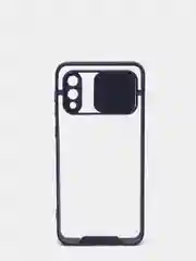 Темно-синий чехол Samsung Galaxy A02, Самсунг Галакси А02 пластиковый прозрачный с защитой камеры