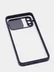 Темно-синий чехол Samsung Galaxy A02, Самсунг Галакси А02 пластиковый прозрачный с защитой камеры