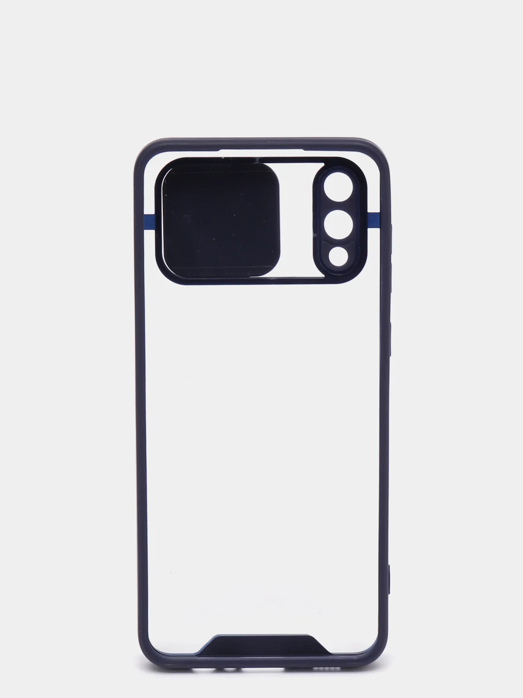 Темно-синий чехол Samsung Galaxy A02, Самсунг Галакси А02 пластиковый прозрачный с защитой камеры