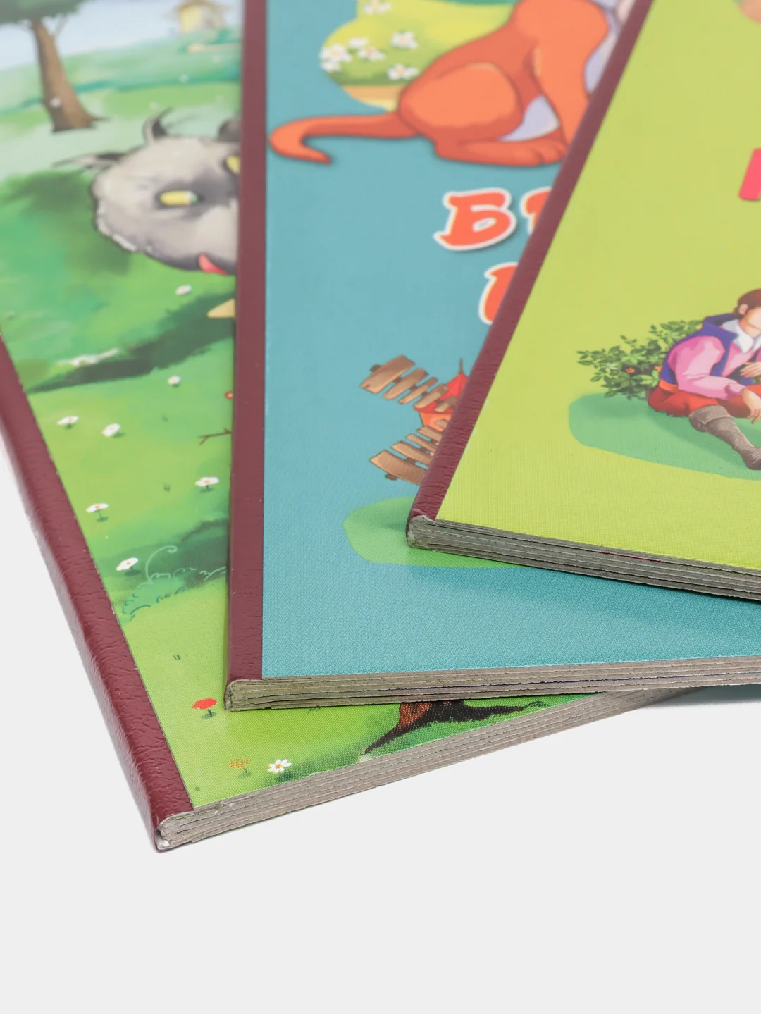 Книги картонные набор 3 шт. Бременские музыканты+Кот в сапогах+Красная шапочка. Проф-Пресс