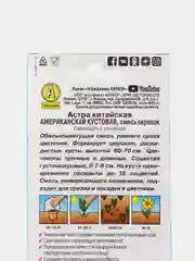 Семена цветов Астра "Американская кустовая", смесь окрасок, О, 0.2 г