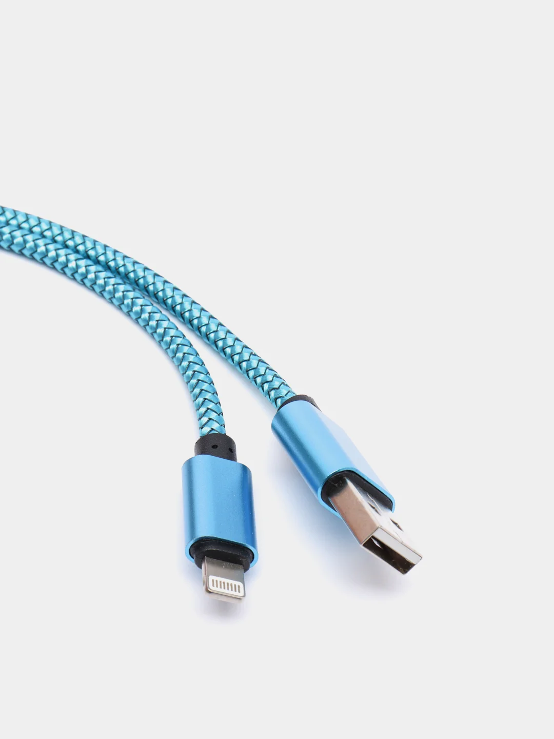 Синий кабель Lightning для iPhone в прочной плетенной оплетке