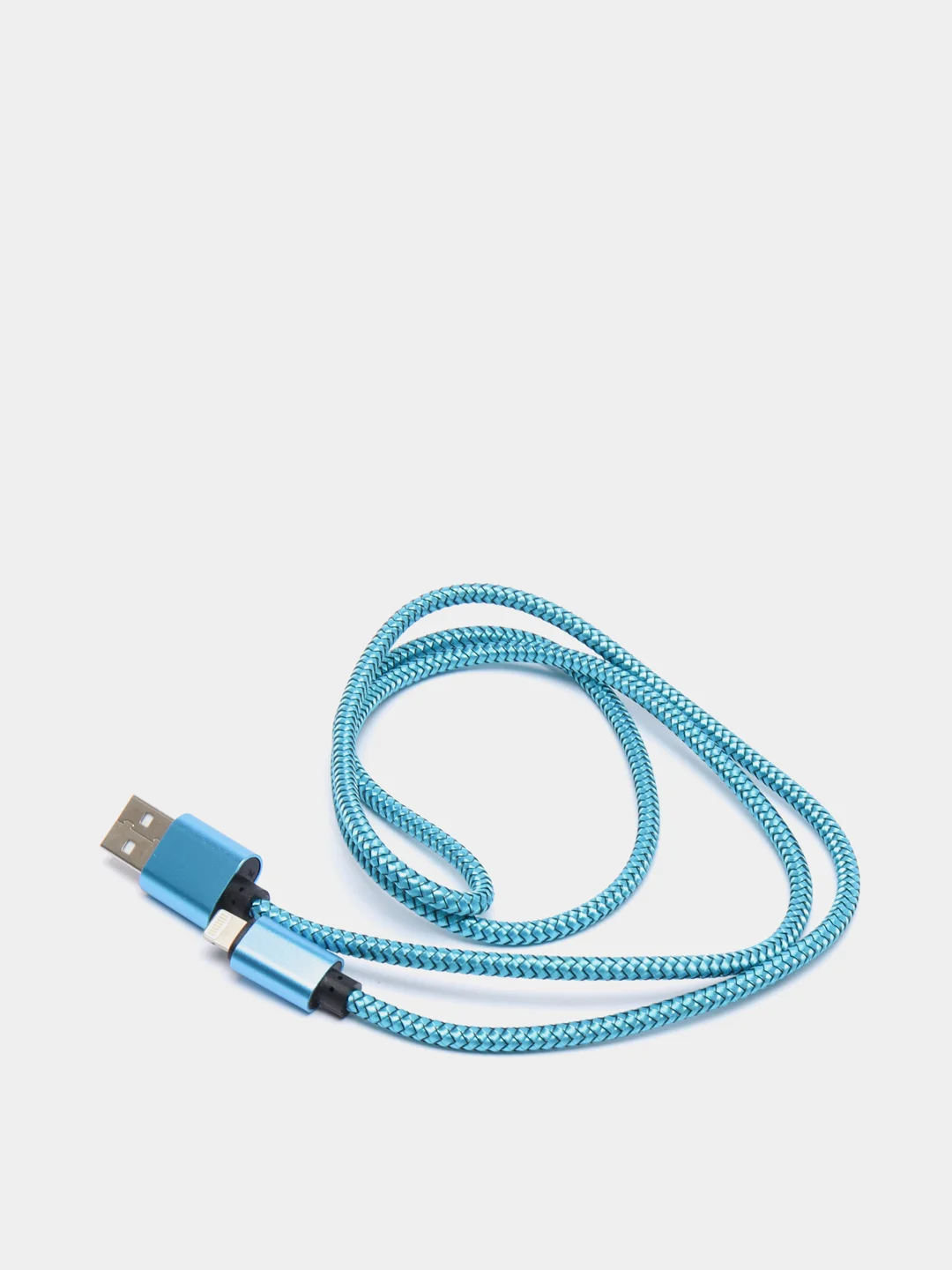 Синий кабель Lightning для iPhone в прочной плетенной оплетке