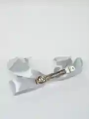 Зелёный хаки бант на заколке-автомат, атласный