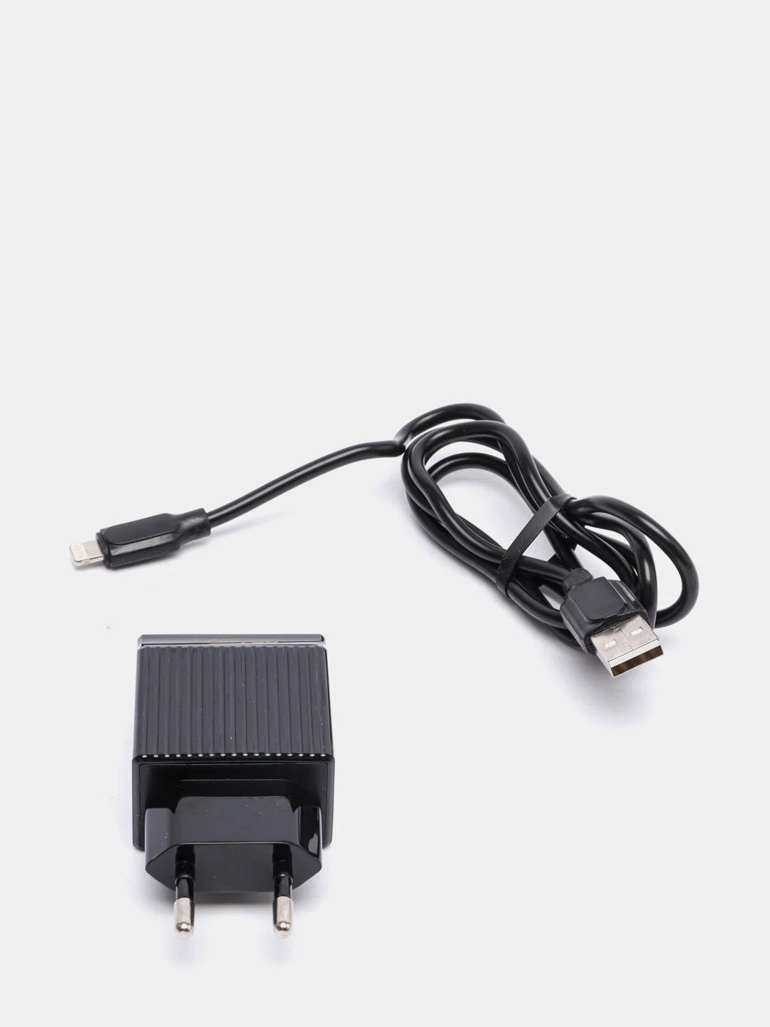 Черный сетевая зарядка, адаптер питания, кабель type-c lightning, microUSB в комплекте