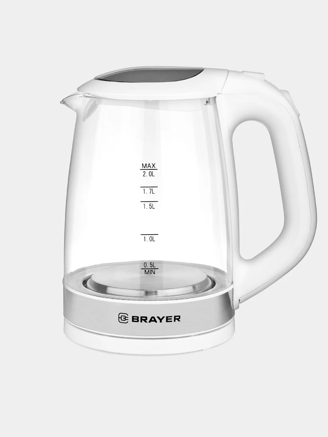 Чайник электрический BRAYER BR1040WH 2 л стеклянный