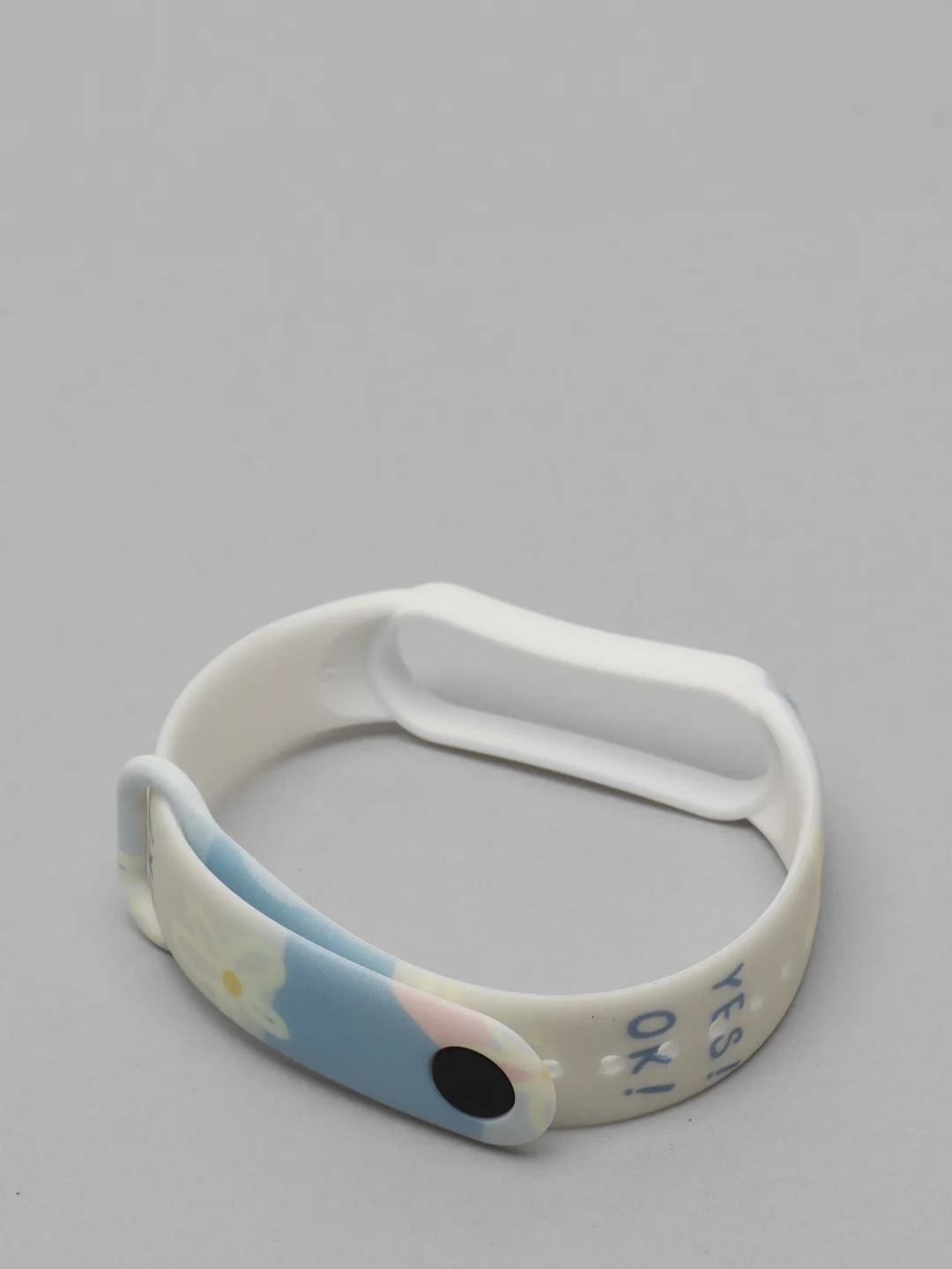 Розовый силиконовый ремешок с принтом для Xiaomi Mi Band 3 / 4 / 5 / 6