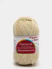 Светло-жёлтый пряжа Троицкая "Деревенька", шерсть, 100 г, 170 м