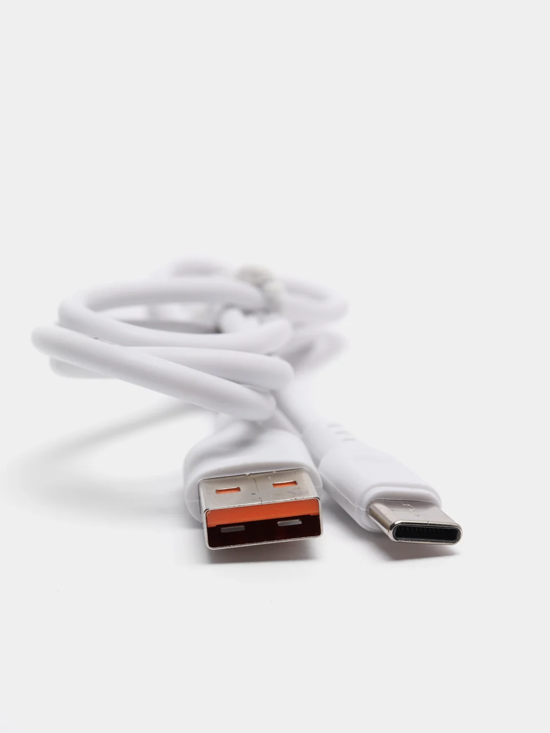 Прозрачный кабель, Шнур, Провод, USB - Type-C, 2.4A, 1м, Denmen D01T, тайпси, тайп с, тайп си