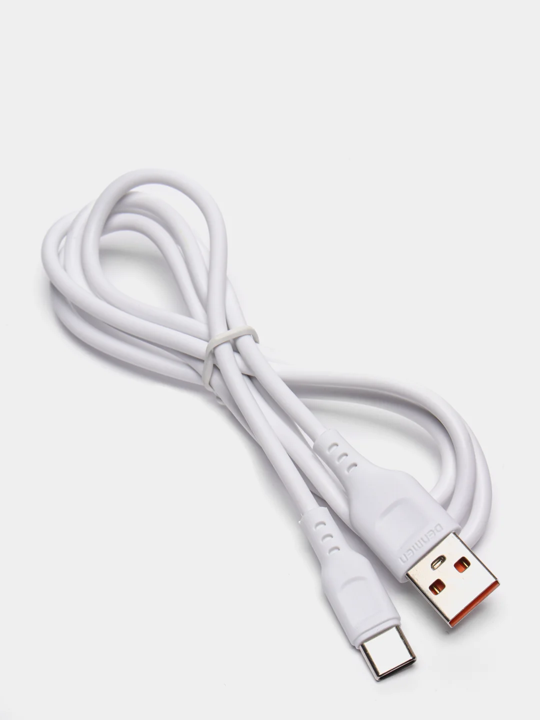 Прозрачный кабель, Шнур, Провод, USB - Type-C, 2.4A, 1м, Denmen D01T, тайпси, тайп с, тайп си