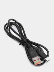Угольный кабель, Шнур, Провод, USB - Type-C, 2.4A, 1м, Denmen D01T, тайпси, тайп с, тайп си