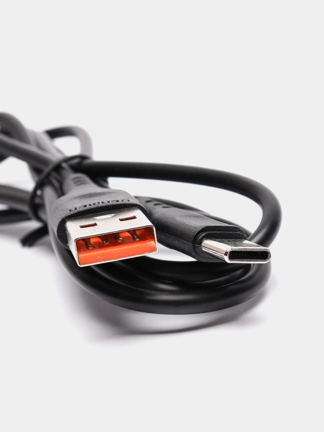 Угольный кабель, Шнур, Провод, USB - Type-C, 2.4A, 1м, Denmen D01T, тайпси, тайп с, тайп си