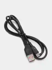 Угольный кабель, Шнур, Провод, USB - microUSB, 2.4A, 1м, Denmen D01V, микро усб, микро юсб, андроид