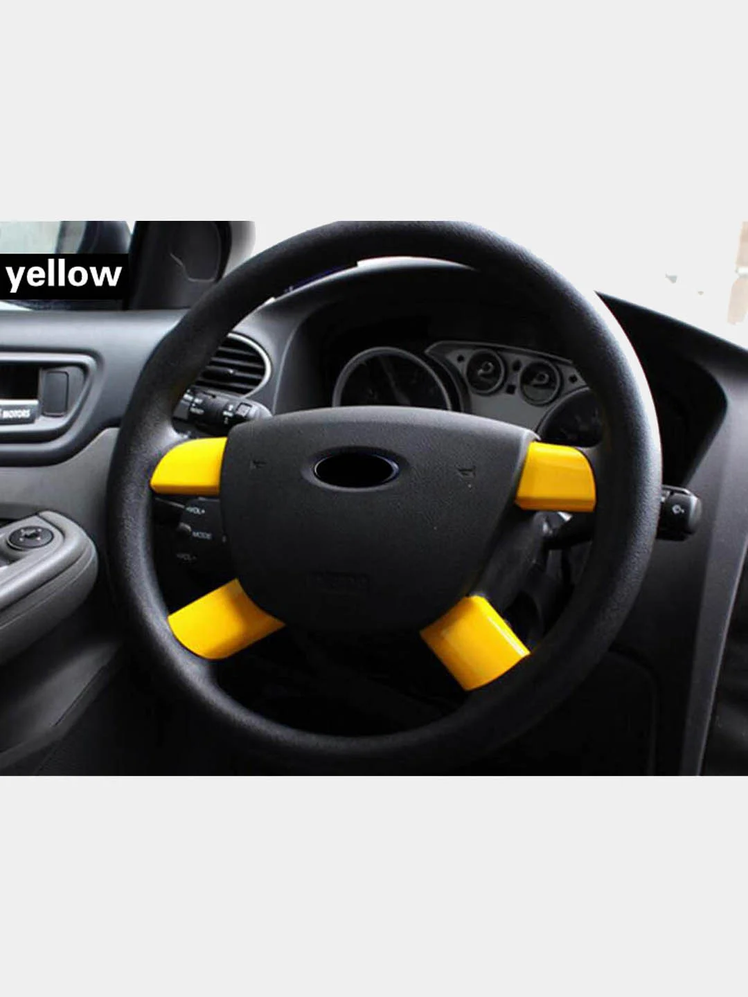 Желтый накладки на рулевое колесо Ford Focus, 4 спицы