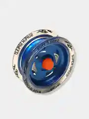 Голубой йо-йо игрушка антистресс металлическая с резиновыми накладками 6.5х2.5 см