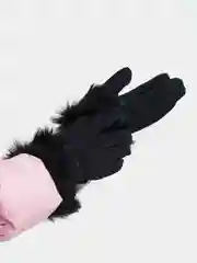Черный перчатки женские из овчины натуральной