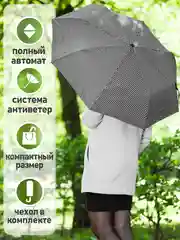 Синий зонт-автомат, купол 96 см