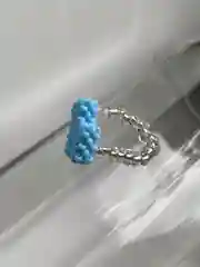 Голубой кольцо сердечко из бисера