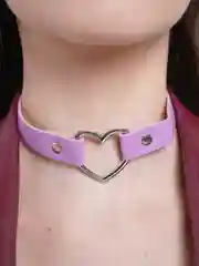 Аметистовый чокер с металлическим сердцем