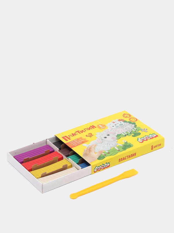 Пластилин Каляка-Маляка, со стеком, 8 цветов, 120 г