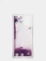 Фиолетовый чехол Samsung Galaxy S10 Lite силиконовый переливающийся жидкий с блестками