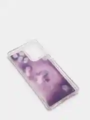 Фиолетовый чехол Samsung Galaxy S10 Lite силиконовый переливающийся жидкий с блестками