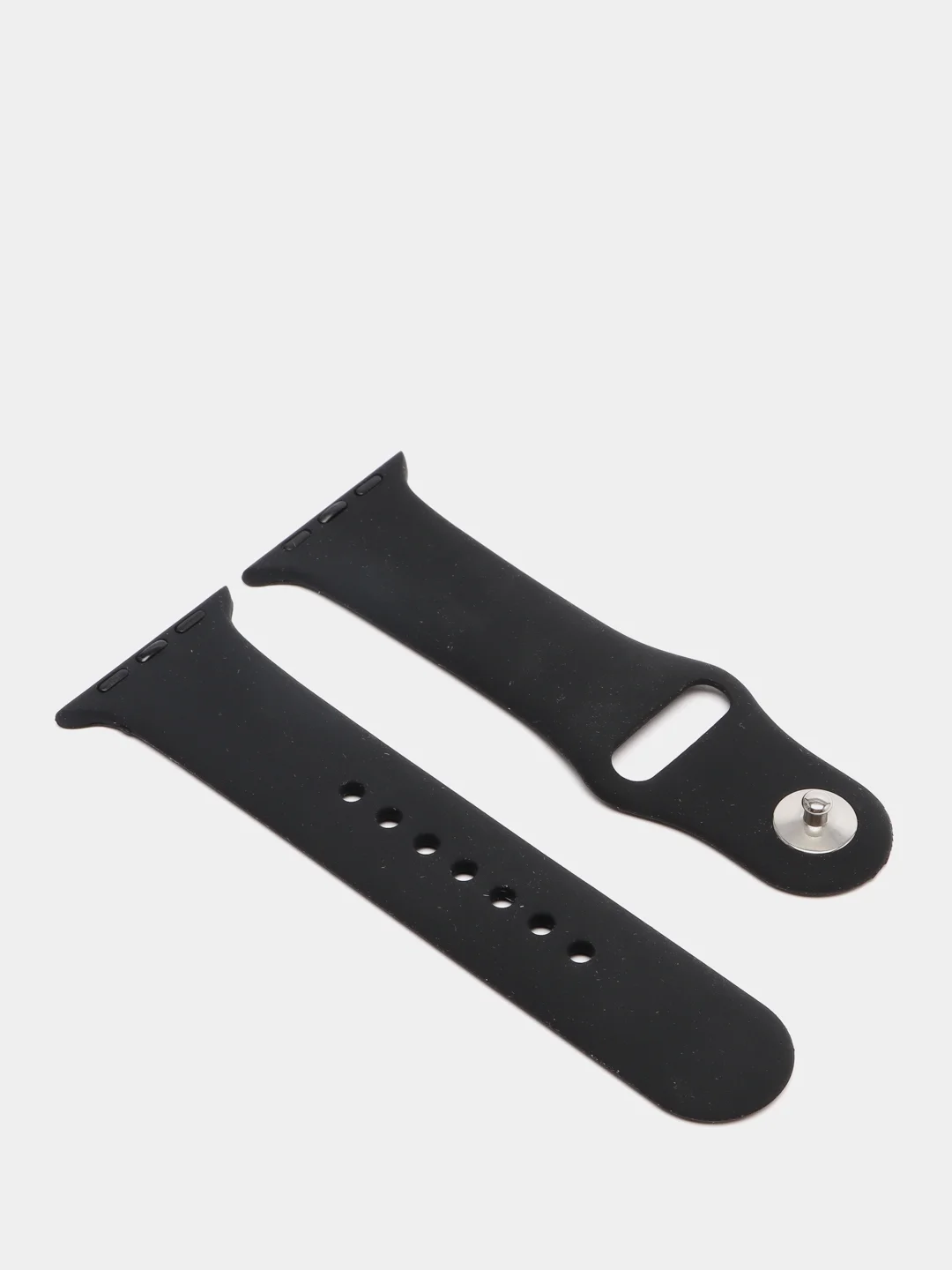 Черный силиконовый ремешок для Apple Watch 38, 40, 42, 44