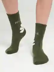 Зелёный хаки термоноски женские