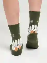 Зелёный хаки термоноски женские