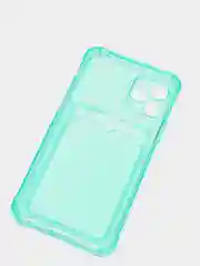 Бирюзовый чехол для iPhone 7/8 Plus/XR/11/12/13/Pro/Pro Max, силиконовый, с карманом для карт