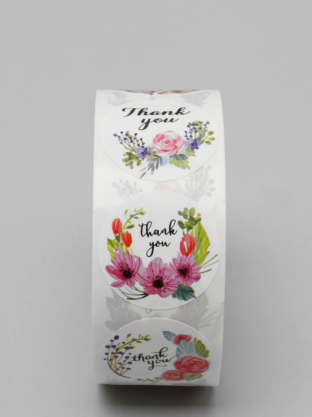 Красный наклейки в рулоне "Thank you"