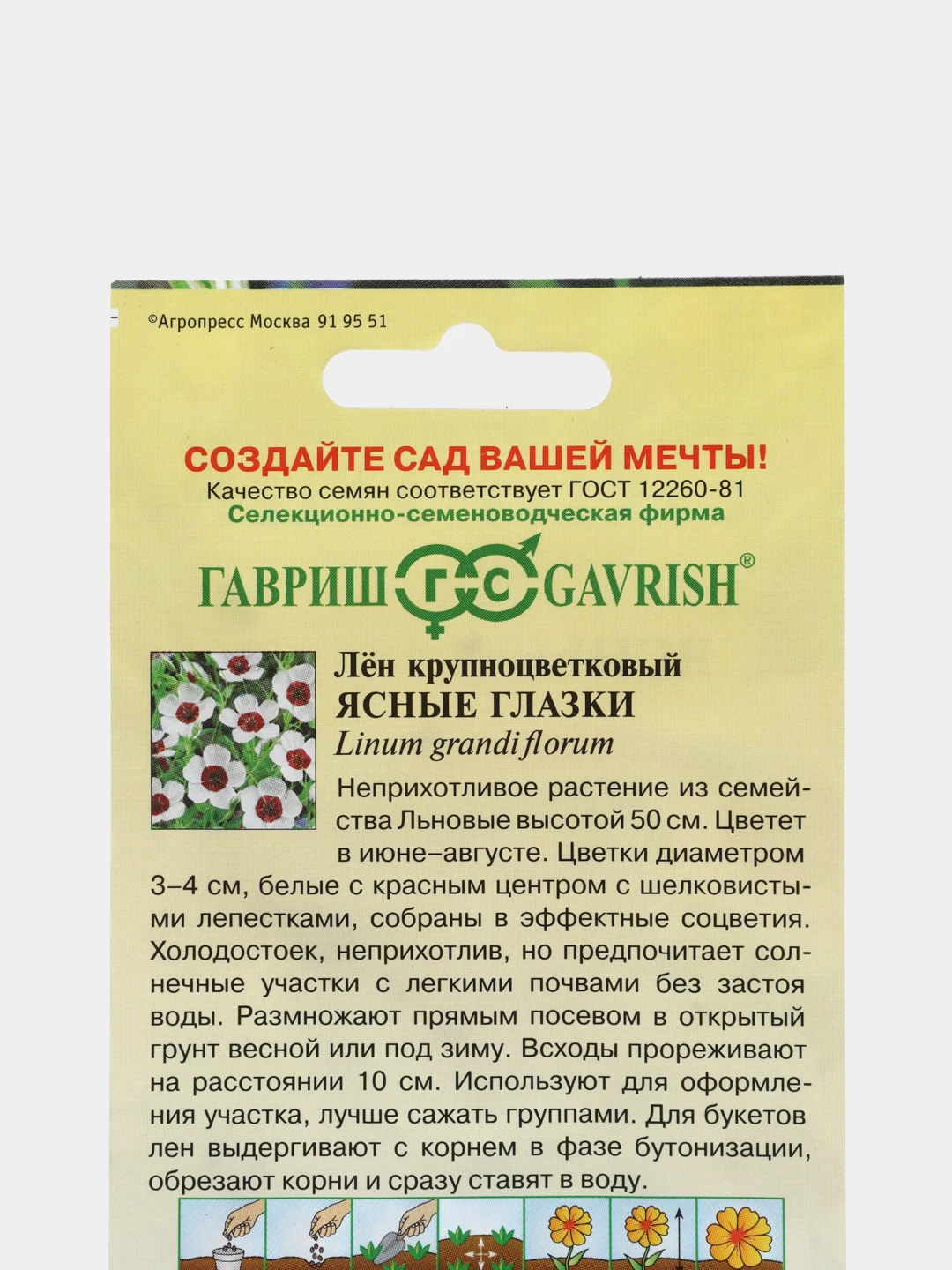 Лен Ясные глазки (семена,цветы)