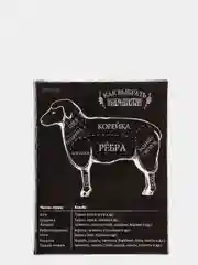 Черный магнит-шпаргалка "Как выбрать мясо", 11*8,5 см