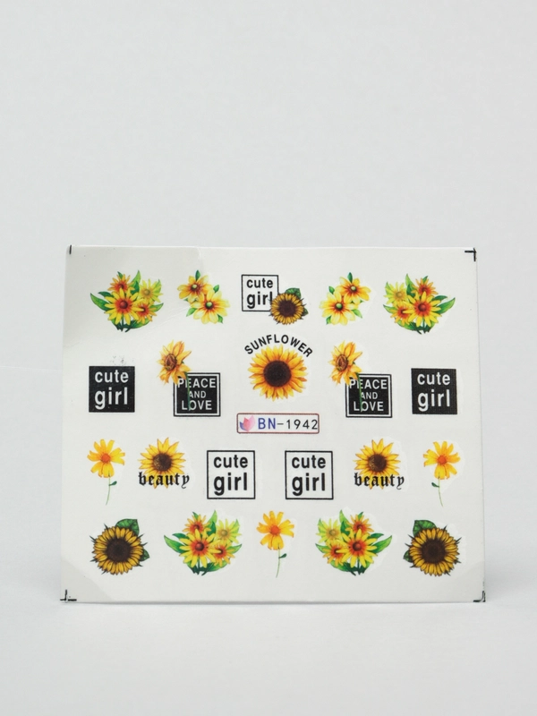 Наклейки для ногтей, слайдеры, стикеры, для ногтей (водные) - Sun Flower BN1942