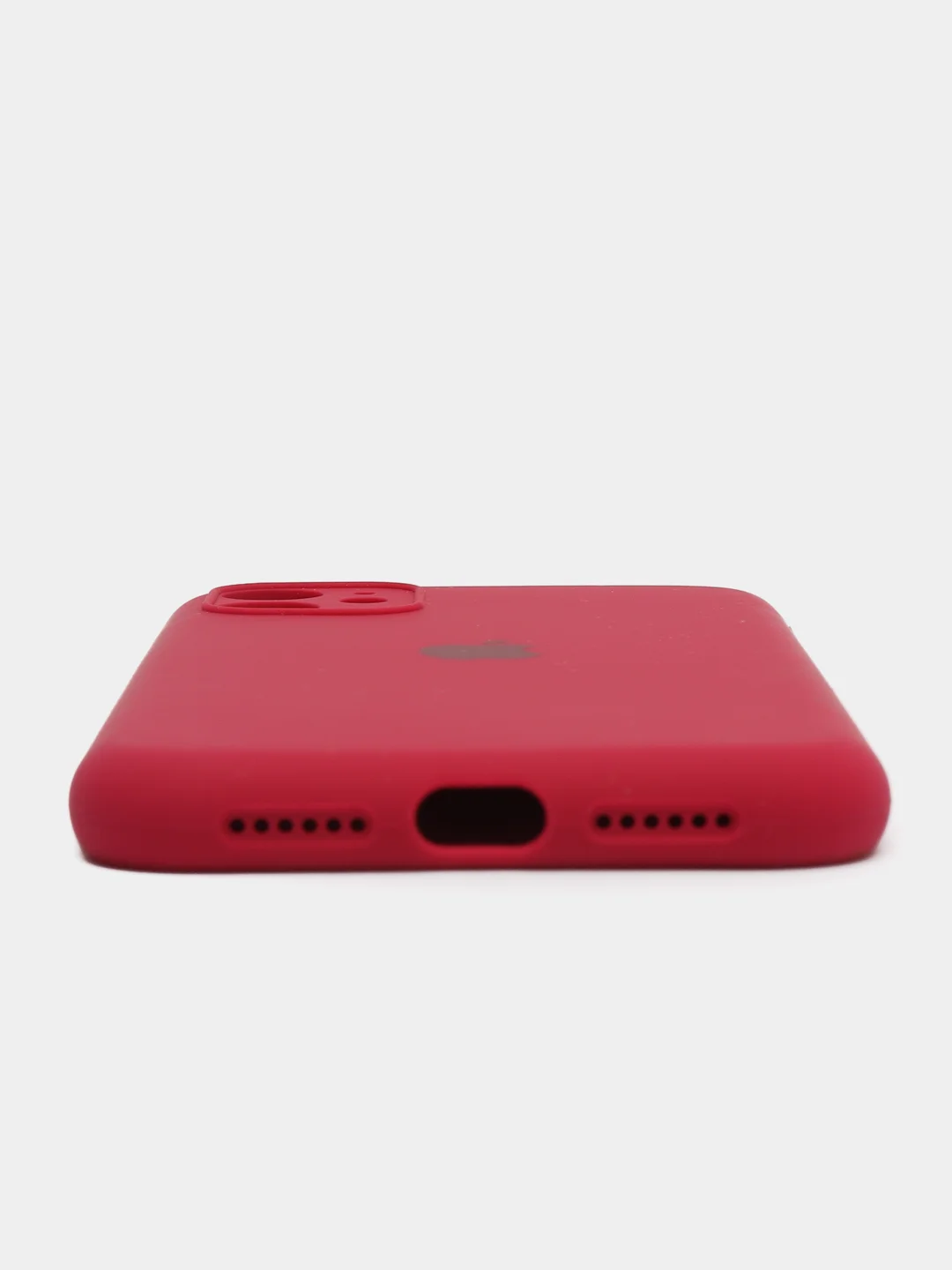 Вишнёвый чехол Silicone Case iPhone 11 с защитой камеры с бархатной подкладкой
