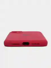 Вишнёвый чехол Silicone Case iPhone 11 с защитой камеры с бархатной подкладкой