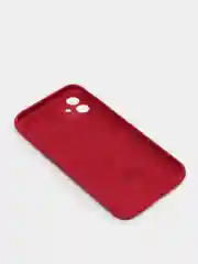 Вишнёвый чехол Silicone Case iPhone 11 с защитой камеры с бархатной подкладкой