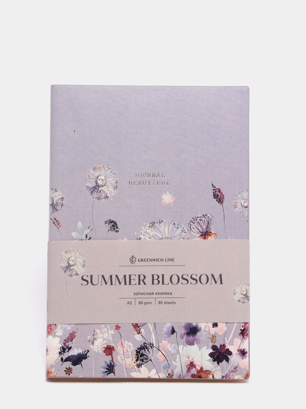 Записная книжка 80 листов, из экокожи "Vision. Summer blossom", золотой срез