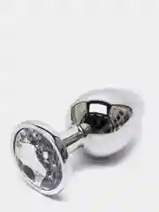 Белый анальная пробка, металлическая, 3 размера