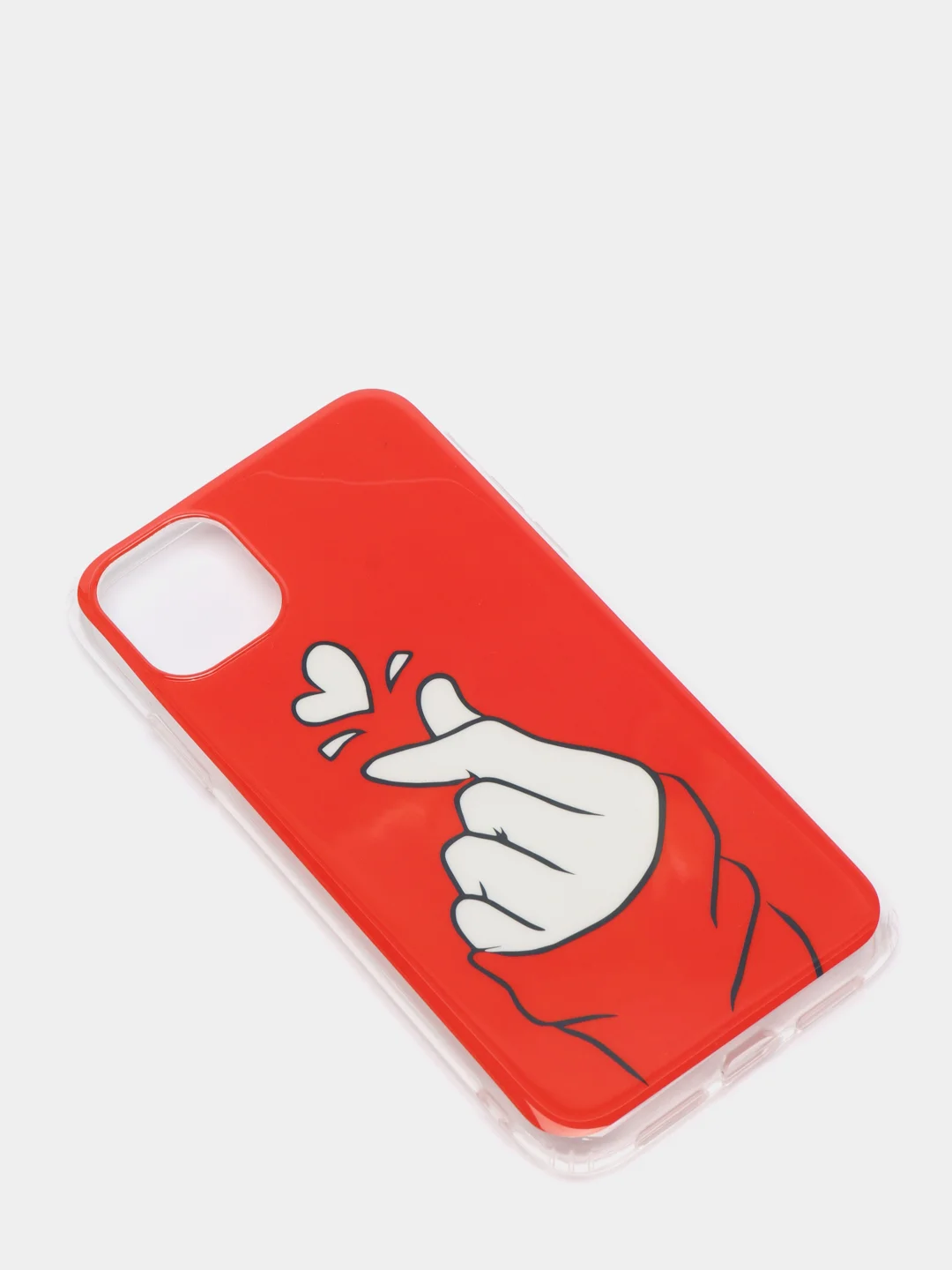 Красный чехол Apple iPhone 11 (6.1) силиконовый с рисунком Сердце
