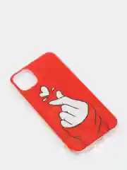 Красный чехол Apple iPhone 11 (6.1) силиконовый с рисунком Сердце