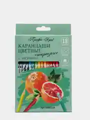 Карандаши цветные Профи-Арт, 18 цветов, с ластиком