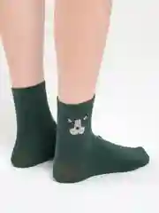 Зеленый женские носки со стразами "Нарис"