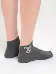 Тёмно-серый женские носки со стразами