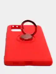 Красный чехол Samsung Galaxy S10 Lite, Самсунг Галакси С10 Лайт силиконовый с кольцом-держателем