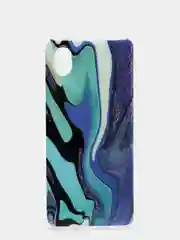 Бирюзовый чехол Samsung Galaxy A01 Core, Самсунг Галакси А01 Кор силиконовый с мраморным рисунком
