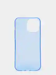 Синий чехол для iPhone 13 / 13 Pro / 13 Pro Max силиконовый, неоновый, плотный, прозрачный