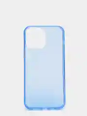 Синий чехол для iPhone 13 / 13 Pro / 13 Pro Max силиконовый, неоновый, плотный, прозрачный